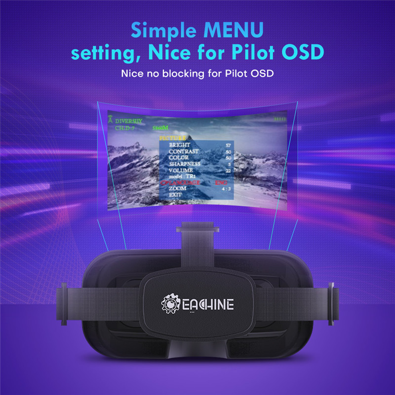 Eachine EV800DM Varifocal 5.8G - Skyzone Sky04O Pro Fpv Goggles ulasan dan harga