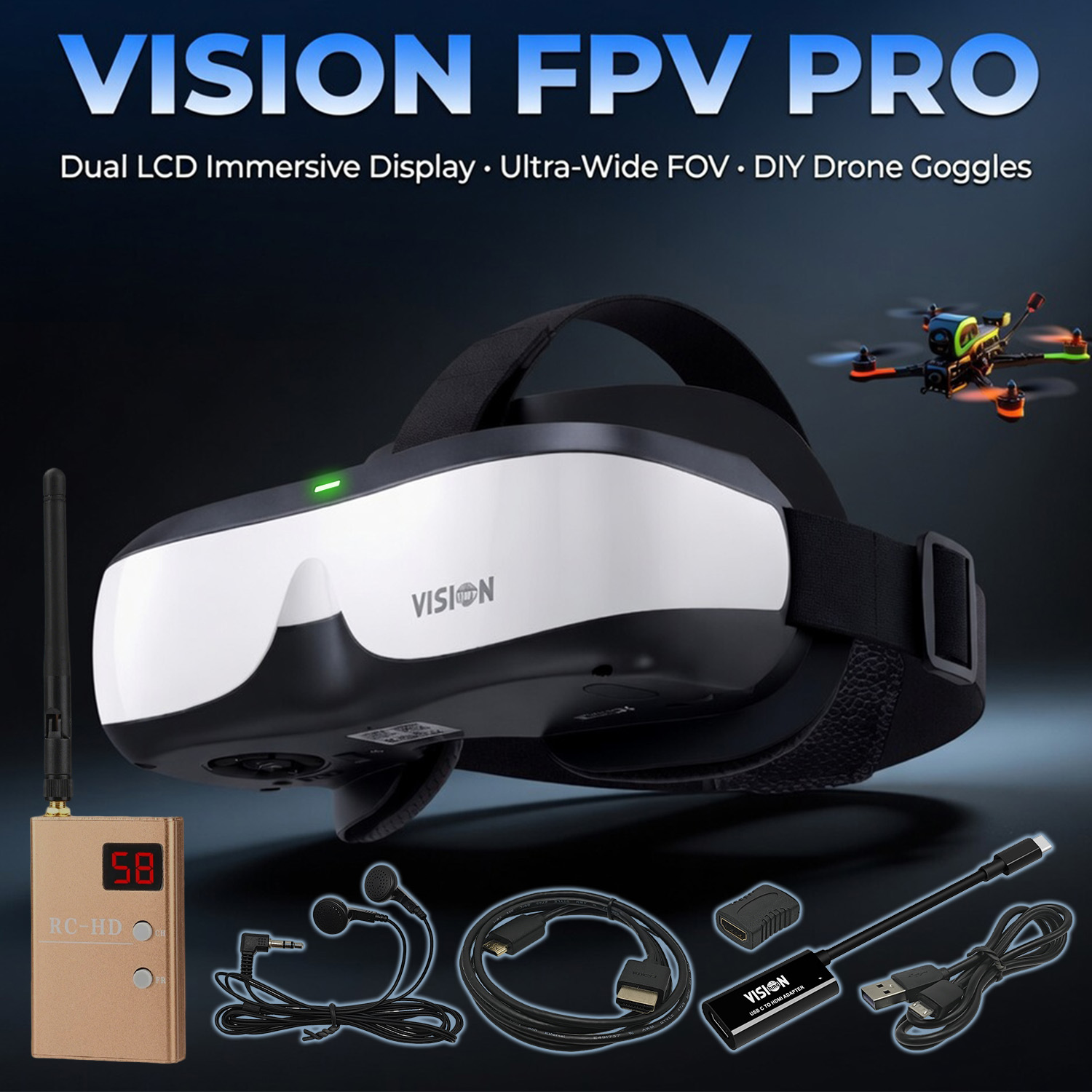 FPV Goggles, Head-Mounted Disp - Skyzone Sky04O Pro Fpv Goggles ulasan dan harga